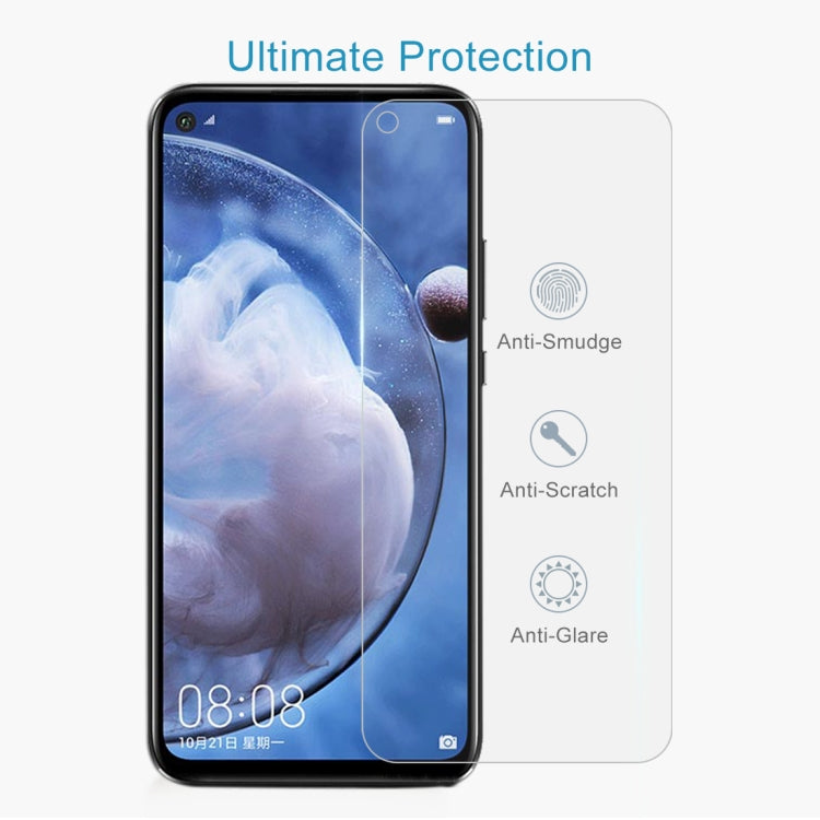 For Huawei nova 5z 50 PCS Half-screen Transparent Tempered Glass Film