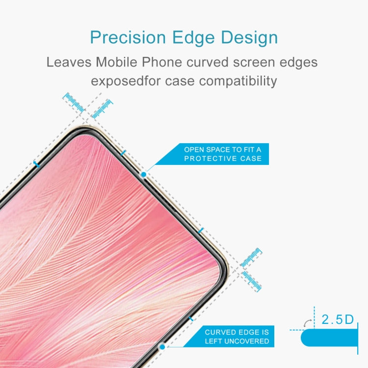 For Vivo X27 50 PCS Half-screen Transparent Tempered Glass Film