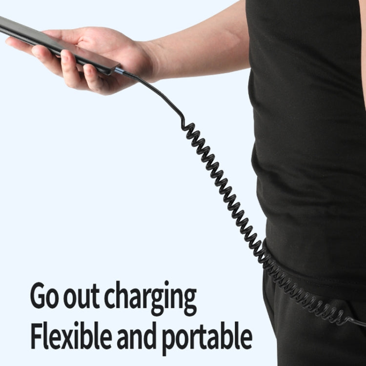 Type-C to Type-C Elbow Spring Charging Data Cable, Length: 1.5m(Black)