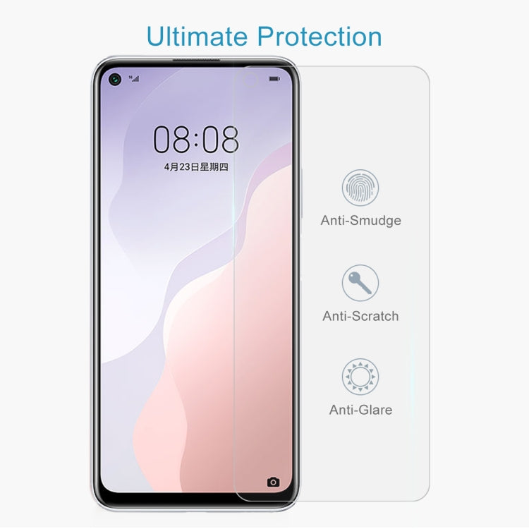 For Huawei nova 7 SE / 7 SE 5G Youth 50 PCS Half-screen Transparent Tempered Glass Film