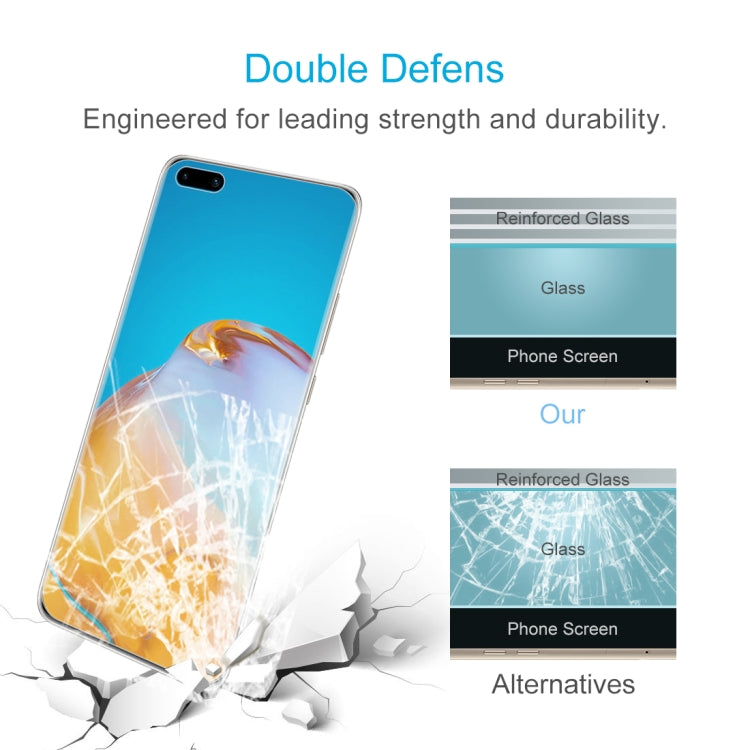 For Huawei P40 Pro 50 PCS Half-screen Transparent Tempered Glass Film