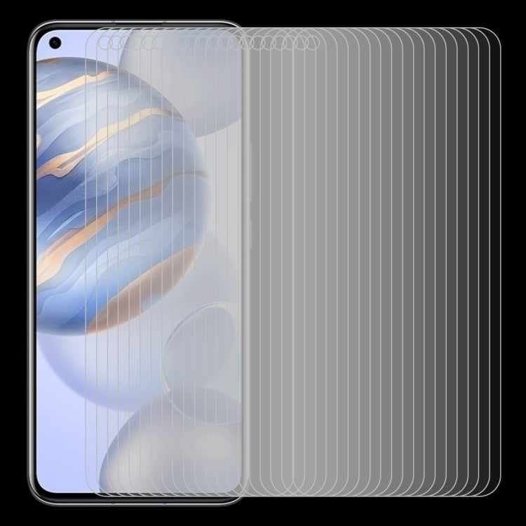 For Huawei Honor 30 50 PCS Half-screen Transparent Tempered Glass Film