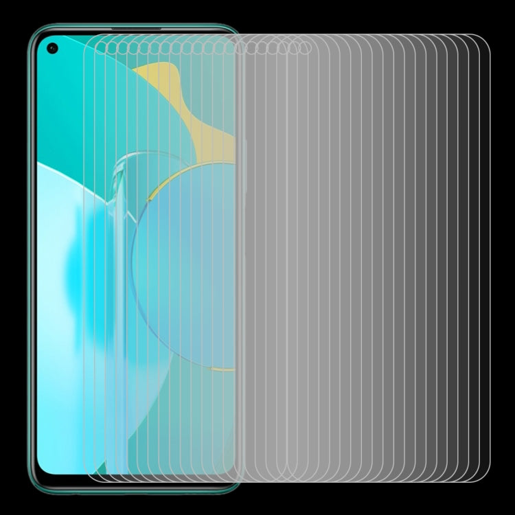 For Huawei Honor 30S 50 PCS Half-screen Transparent Tempered Glass Film