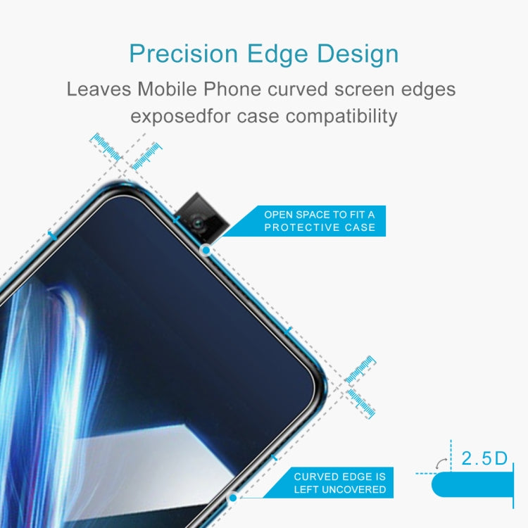 For Huawei Honor X10 Pro 50 PCS Half-screen Transparent Tempered Glass Film