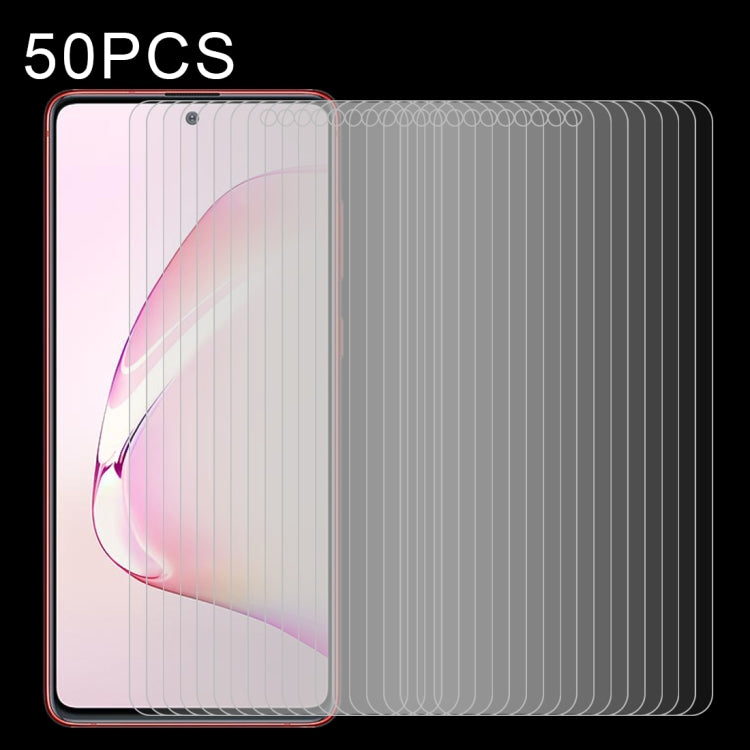 For Samsung Galaxy A81 50 PCS Half-screen Transparent Tempered Glass Film