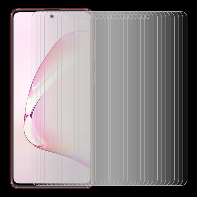 For Samsung Galaxy A81 50 PCS Half-screen Transparent Tempered Glass Film