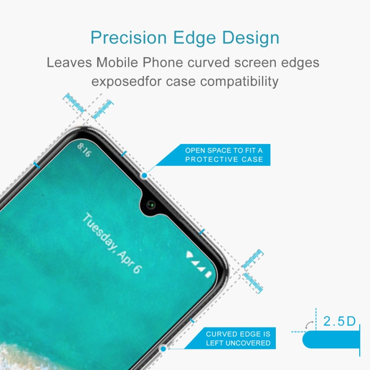 For Xiaomi Mi A3 50 PCS Half-screen Transparent Tempered Glass Film
