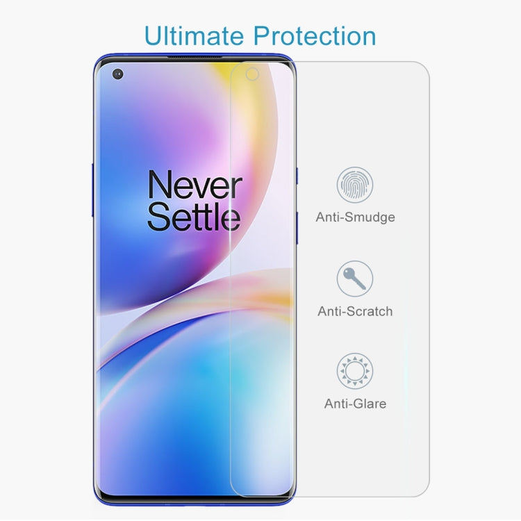 For OnePlus 8 Pro 50 PCS Half-screen Transparent Tempered Glass Film