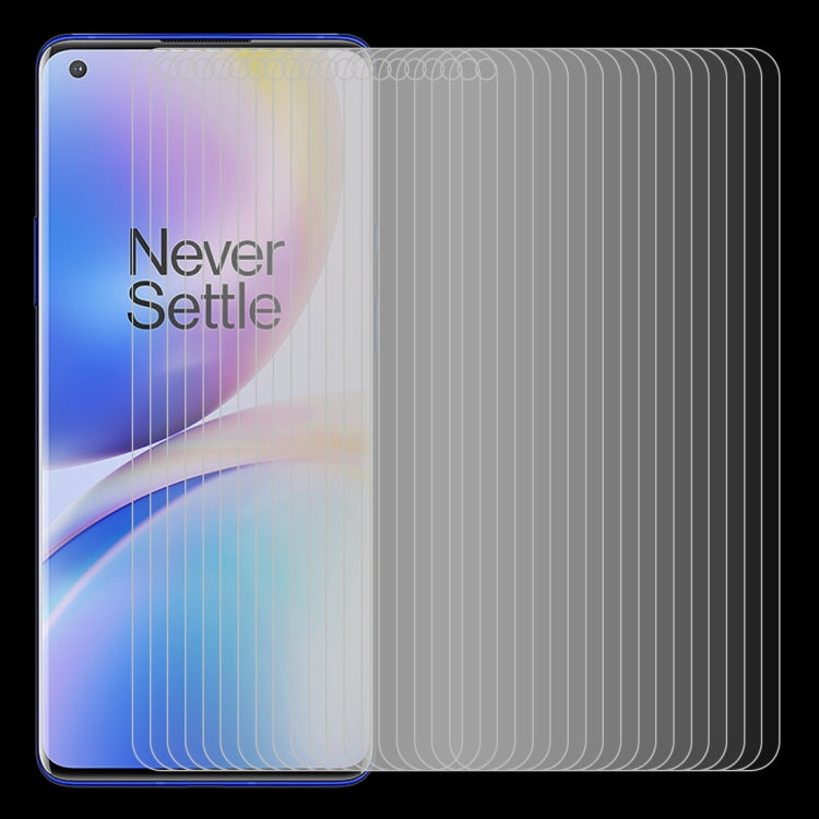 For OnePlus 8 Pro 50 PCS Half-screen Transparent Tempered Glass Film