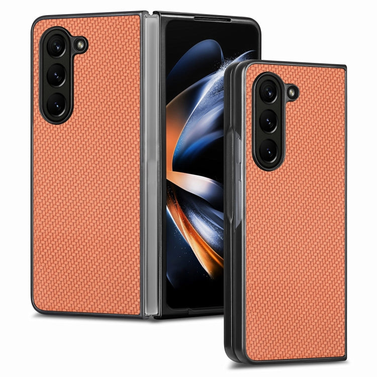 For Samsung Galaxy Z Fold5 Carbon Fiber Texture Back Cover Phone Case