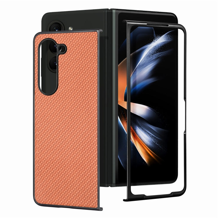 For Samsung Galaxy Z Fold5 Carbon Fiber Texture Back Cover Phone Case