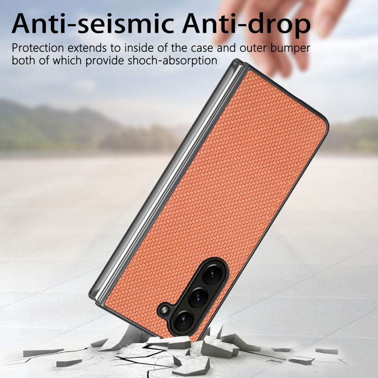 For Samsung Galaxy Z Fold5 Carbon Fiber Texture Back Cover Phone Case