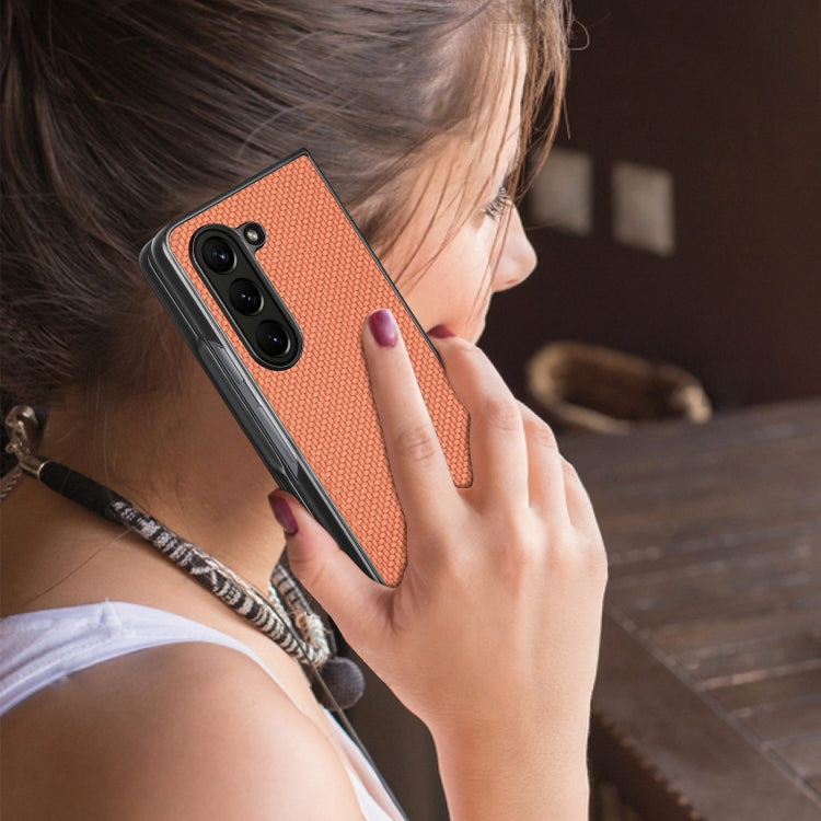 For Samsung Galaxy Z Fold5 Carbon Fiber Texture Back Cover Phone Case