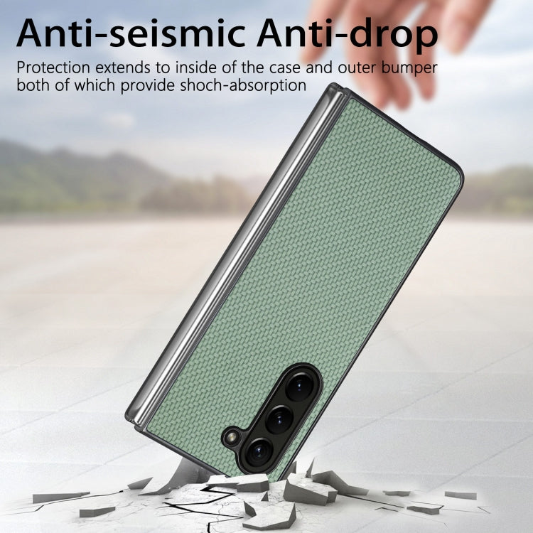 For Samsung Galaxy Z Fold5 Carbon Fiber Texture Back Cover Phone Case