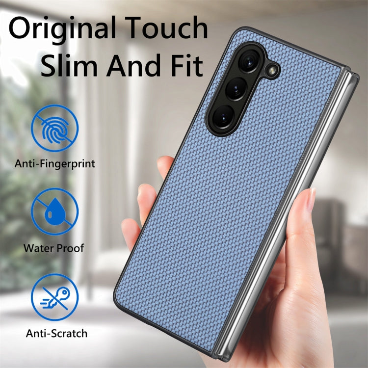 For Samsung Galaxy Z Fold5 Carbon Fiber Texture Back Cover Phone Case