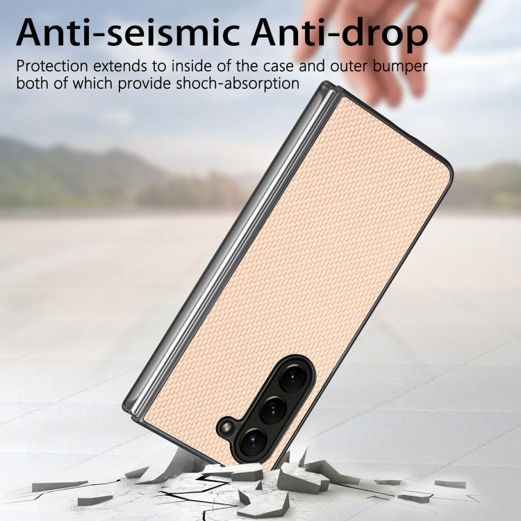 For Samsung Galaxy Z Fold5 Carbon Fiber Texture Back Cover Phone Case