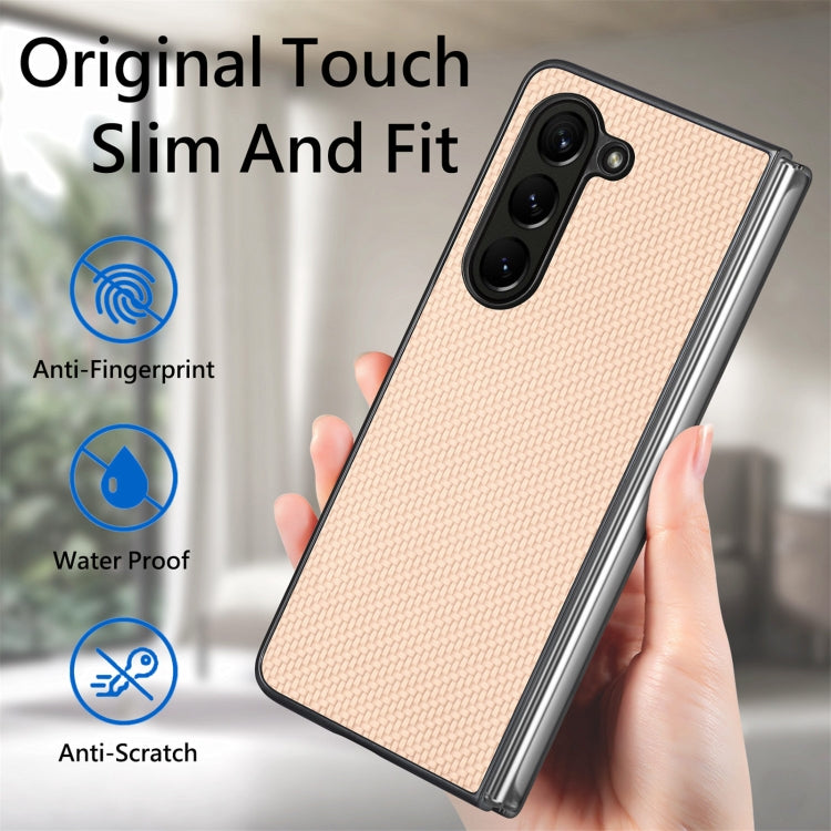 For Samsung Galaxy Z Fold5 Carbon Fiber Texture Back Cover Phone Case