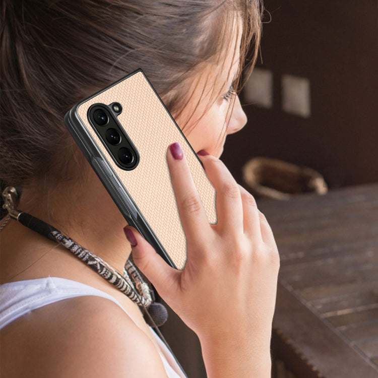 For Samsung Galaxy Z Fold5 Carbon Fiber Texture Back Cover Phone Case