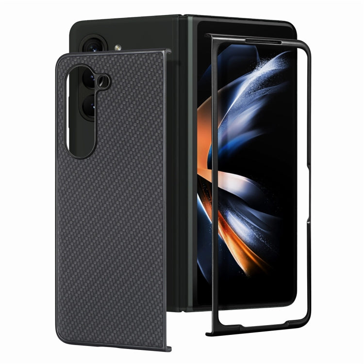 For Samsung Galaxy Z Fold5 Carbon Fiber Texture Back Cover Phone Case