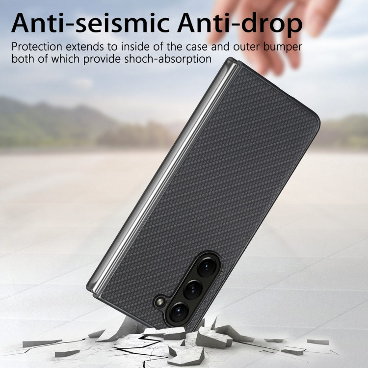 For Samsung Galaxy Z Fold5 Carbon Fiber Texture Back Cover Phone Case