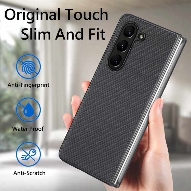 For Samsung Galaxy Z Fold5 Carbon Fiber Texture Back Cover Phone Case