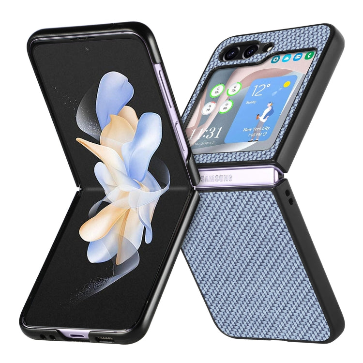 For Samsung Galaxy Z Flip5 Carbon Fiber Fold Back Phone Case