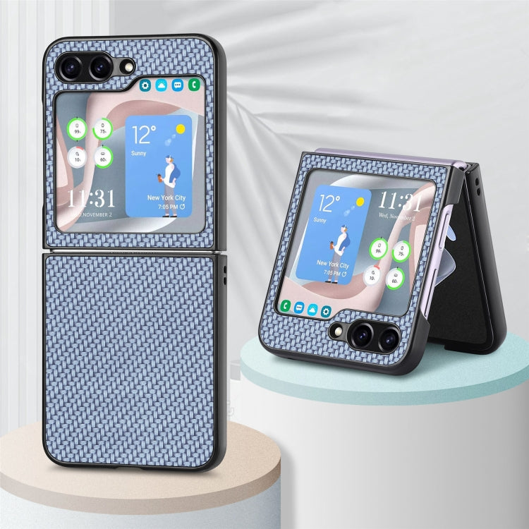 For Samsung Galaxy Z Flip5 Carbon Fiber Fold Back Phone Case