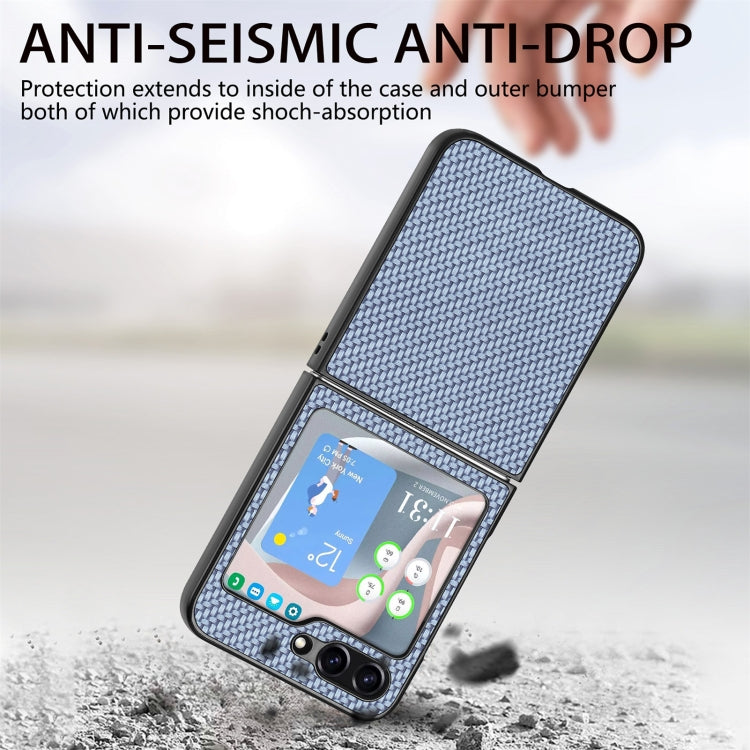For Samsung Galaxy Z Flip5 Carbon Fiber Fold Back Phone Case