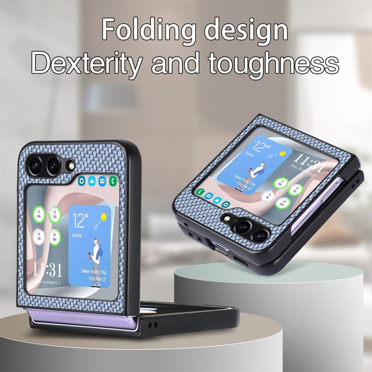 For Samsung Galaxy Z Flip5 Carbon Fiber Fold Back Phone Case