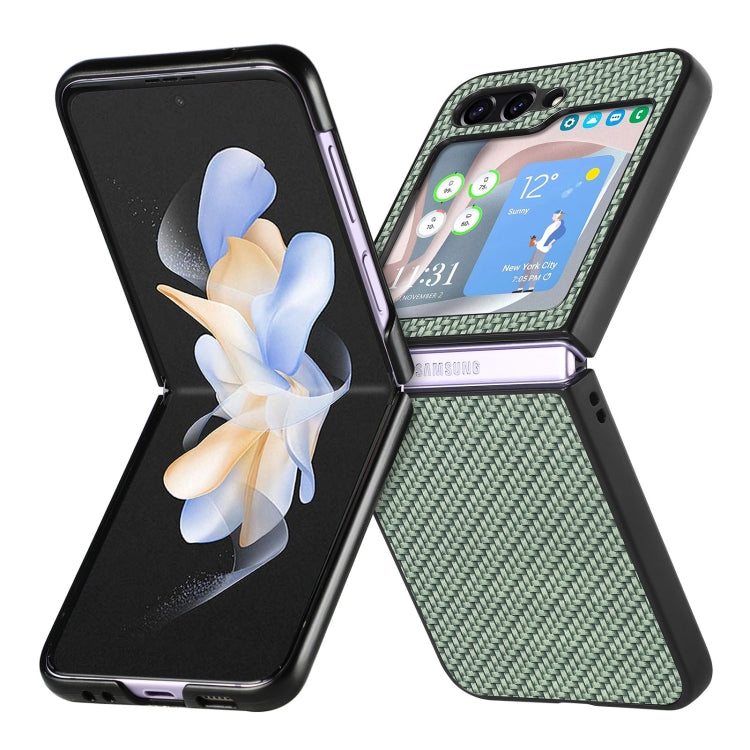 For Samsung Galaxy Z Flip5 Carbon Fiber Fold Back Phone Case