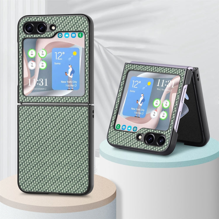 For Samsung Galaxy Z Flip5 Carbon Fiber Fold Back Phone Case
