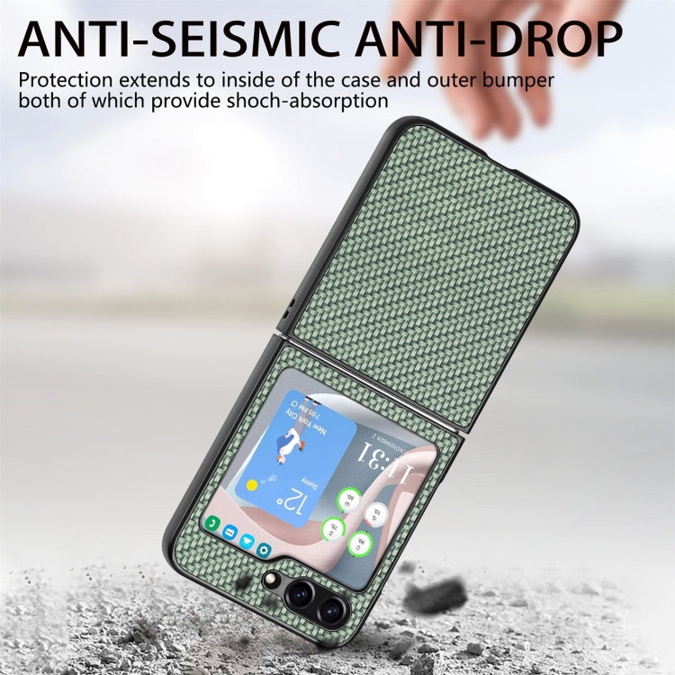 For Samsung Galaxy Z Flip5 Carbon Fiber Fold Back Phone Case