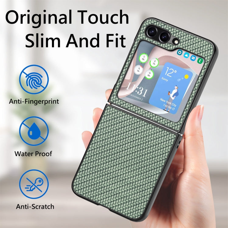 For Samsung Galaxy Z Flip5 Carbon Fiber Fold Back Phone Case