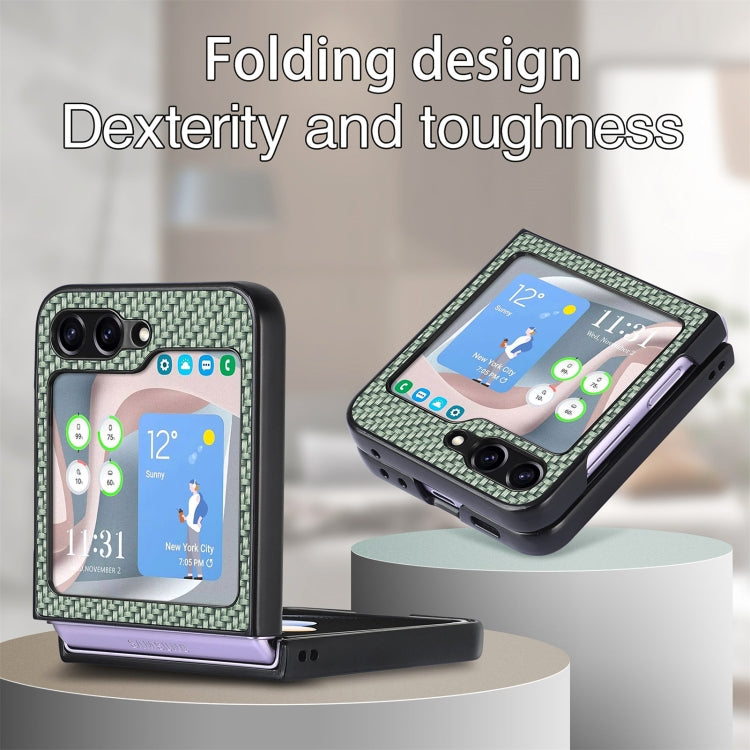 For Samsung Galaxy Z Flip5 Carbon Fiber Fold Back Phone Case