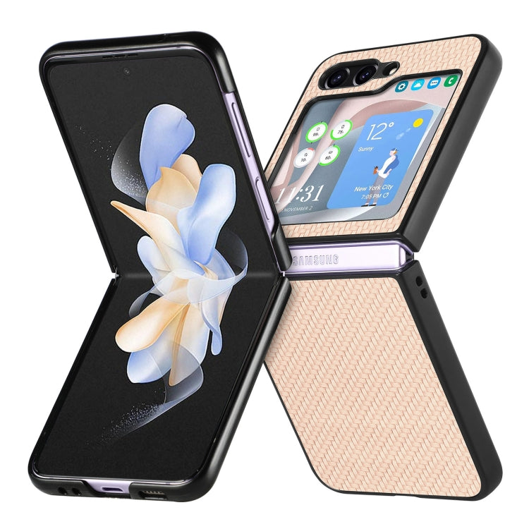 For Samsung Galaxy Z Flip5 Carbon Fiber Fold Back Phone Case