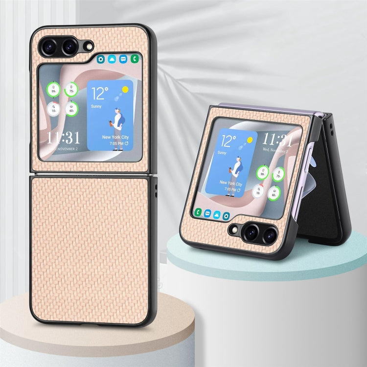 For Samsung Galaxy Z Flip5 Carbon Fiber Fold Back Phone Case