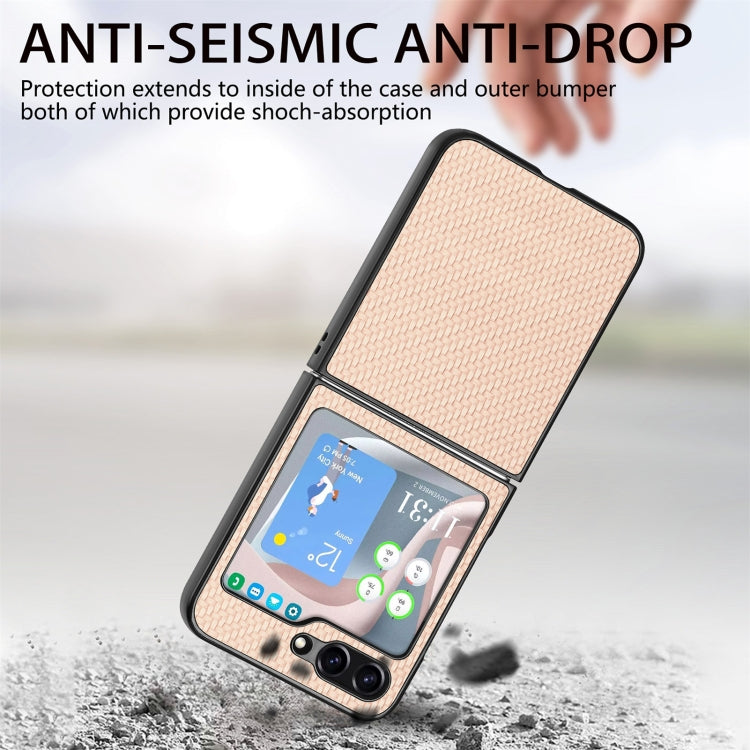 For Samsung Galaxy Z Flip5 Carbon Fiber Fold Back Phone Case