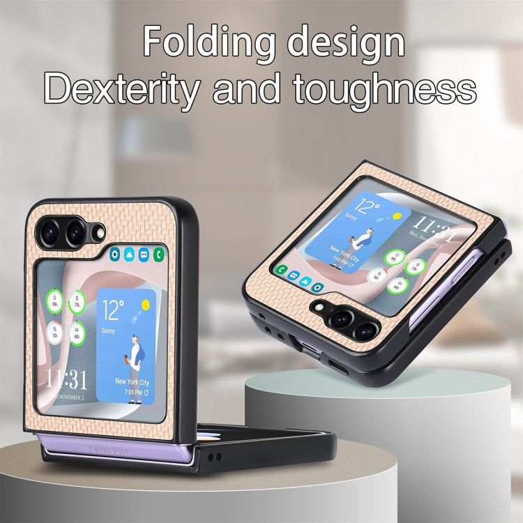 For Samsung Galaxy Z Flip5 Carbon Fiber Fold Back Phone Case