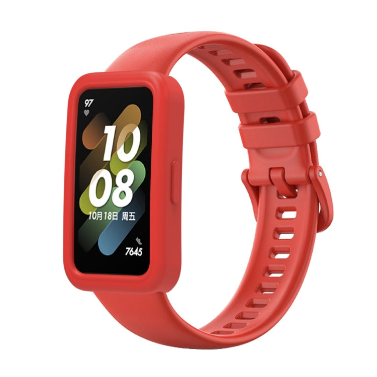 For Huawei Band 8 Silicone Protective Case + Silicone Watch Band Kit