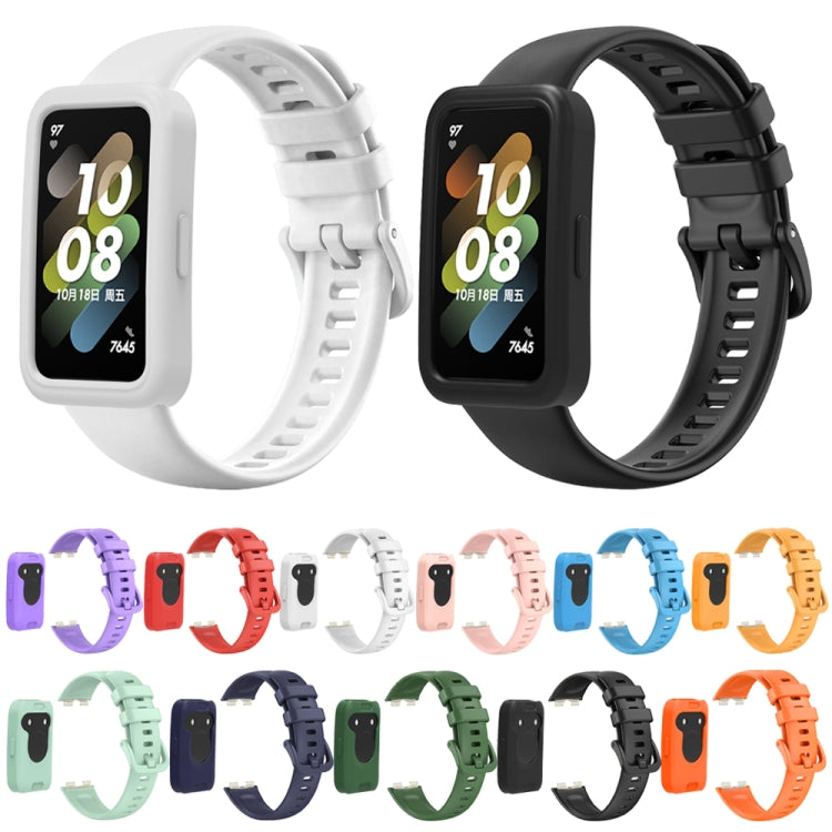 For Huawei Band 8 Silicone Protective Case + Silicone Watch Band Kit