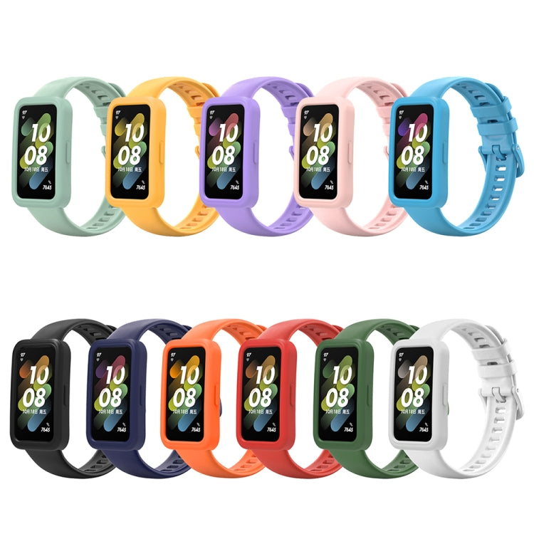 For Huawei Band 8 Silicone Protective Case + Silicone Watch Band Kit
