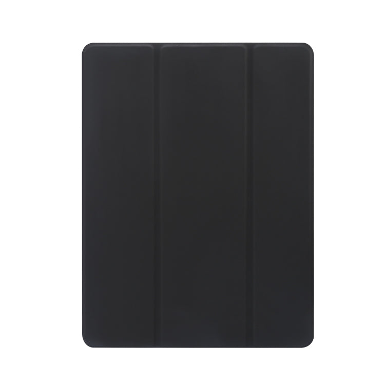 For iPad 9.7(2018)/(2017)/Air 2/Air 3-folding Electric Pressed Skin Texture Horizontal Flip Shockproof Transparent TPU + PU Leather Case with Holder & Pen Slot & Sleep / Wake-up Function