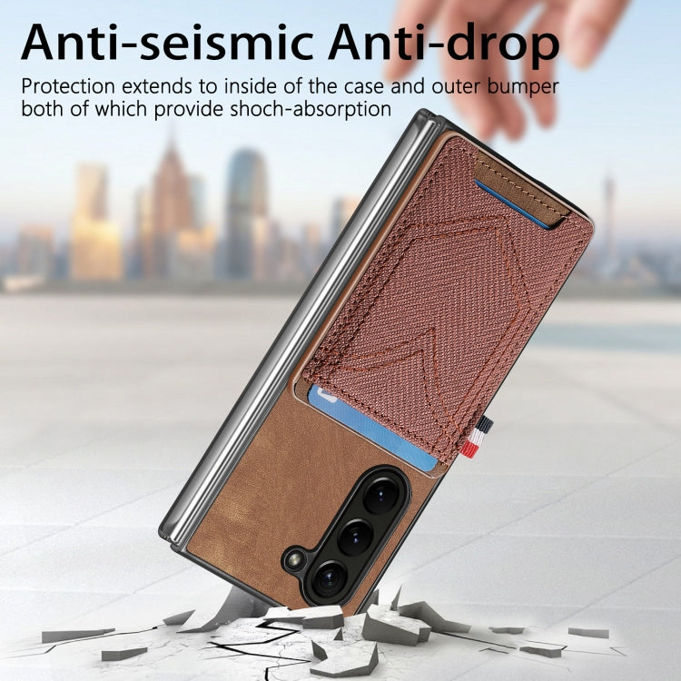 For Samsung Galaxy Z Fold5 Skin-feel Solid Color Back Cover Denim Card Phone Case