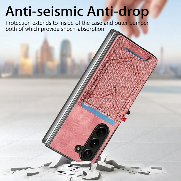 For Samsung Galaxy Z Fold5 Skin-feel Solid Color Back Cover Denim Card Phone Case