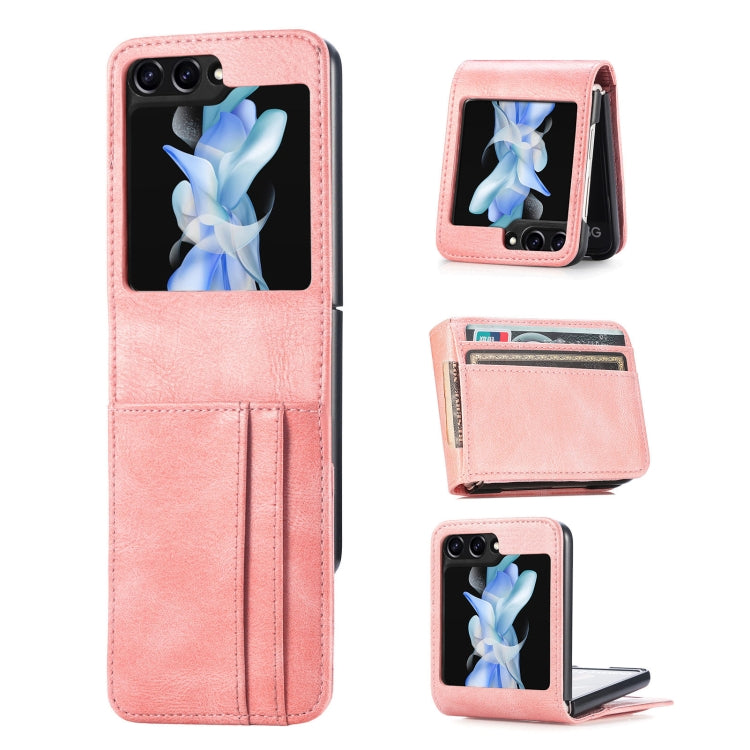 For Samsung Galaxy Z Flip5 Solid Color Gloss PU Wallet Back Phone Case