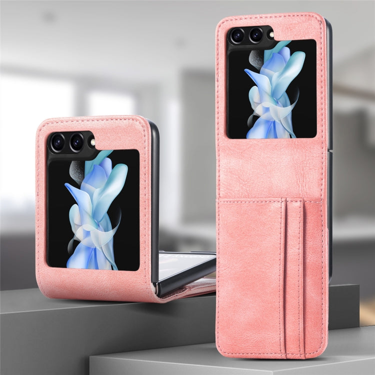 For Samsung Galaxy Z Flip5 Solid Color Gloss PU Wallet Back Phone Case