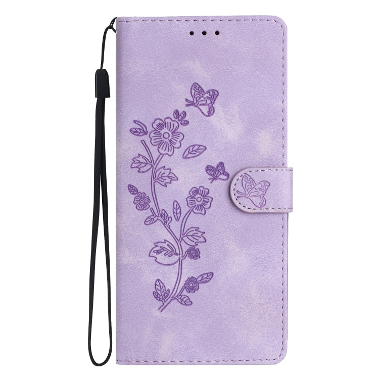 For Sony Xperia 10 VI Flower Butterfly Embossing Pattern Leather Phone Case