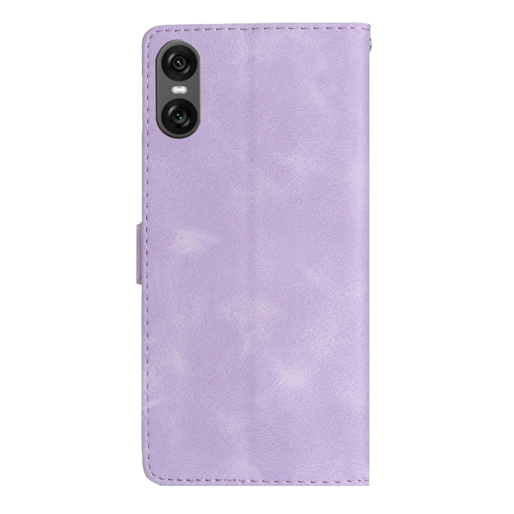 For Sony Xperia 10 VI Flower Butterfly Embossing Pattern Leather Phone Case