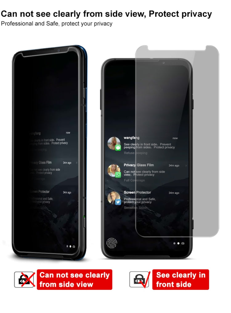 For Xiaomi Black Shark 3 IMAK Anti-spy Tempered Glass Film