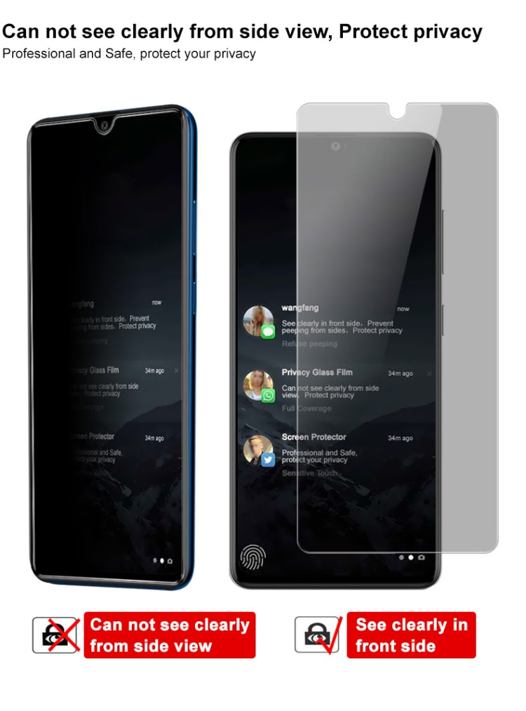 For Samsung Galaxy A41 IMAK Anti-spy Tempered Glass Film